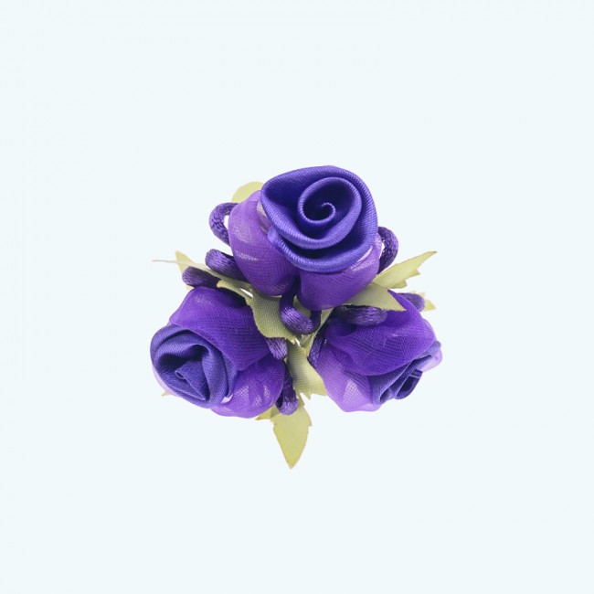 2" Diameter Ribbon Flower 3X12 | Purple